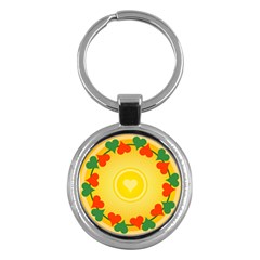 Mandala Floral Round Circles Key Chain (Round)