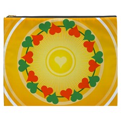 Mandala Floral Round Circles Cosmetic Bag (XXXL)