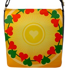 Mandala Floral Round Circles Flap Closure Messenger Bag (S)