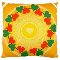 Mandala Floral Round Circles Large Flano Cushion Case (One Side)