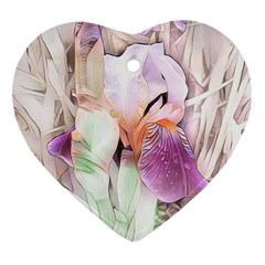 Iris Digital Painting Flower Pastel Ornament (heart) by Pakrebo