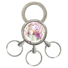 Iris Digital Painting Flower Pastel 3-Ring Key Chain