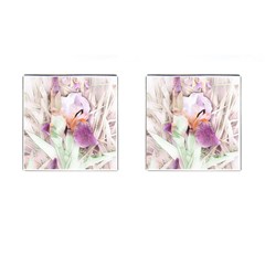 Iris Digital Painting Flower Pastel Cufflinks (square) by Pakrebo