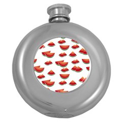 Summer Watermelon Pattern Round Hip Flask (5 Oz) by Pakrebo