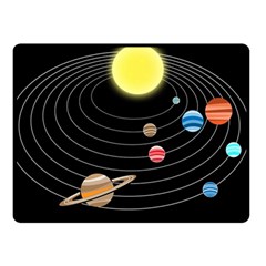 Solar System Planets Sun Space Double Sided Fleece Blanket (small)  by Pakrebo