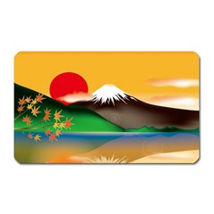 Mount Fuji Japan Lake Sun Sunset Magnet (rectangular) by Pakrebo