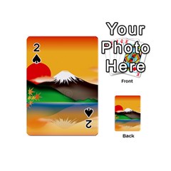 Mount Fuji Japan Lake Sun Sunset Playing Cards 54 Designs (mini) by Pakrebo