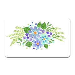 Watercolour Flowers Bouquet Spring Magnet (rectangular) by Pakrebo