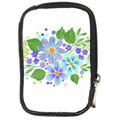 Watercolour Flowers Bouquet Spring Compact Camera Leather Case by Pakrebo