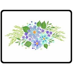 Watercolour Flowers Bouquet Spring Fleece Blanket (large)  by Pakrebo