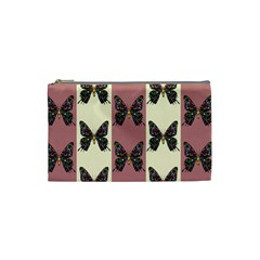 Butterflies Pink Old Old Texture Cosmetic Bag (small) by Pakrebo
