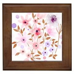 Flowers Watercolor Framed Tile by Pakrebo