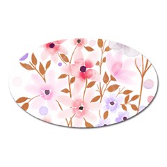 Flowers Watercolor Oval Magnet by Pakrebo