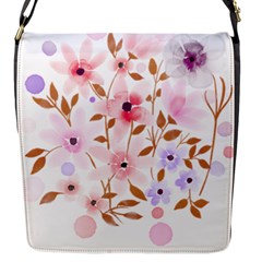 Flowers Watercolor Flap Closure Messenger Bag (s) by Pakrebo