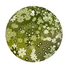 Flowers Abstract Background Round Ornament (two Sides) by Pakrebo