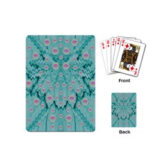 Lotus  Bloom Lagoon Of Soft Warm Clear Peaceful Water Playing Cards Single Design (mini) by pepitasart