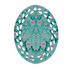 Lotus  Bloom Lagoon Of Soft Warm Clear Peaceful Water Oval Filigree Ornament (two Sides)