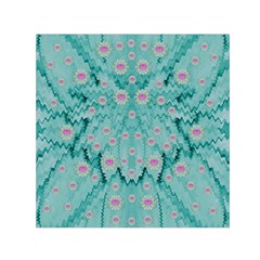 Lotus  Bloom Lagoon Of Soft Warm Clear Peaceful Water Small Satin Scarf (square) by pepitasart