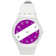 Flag Of Puerto Williams Round Plastic Sport Watch (m) by abbeyz71