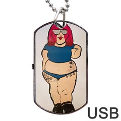 Sassy Dog Tag Usb Flash (two Sides) by Abigailbarryart