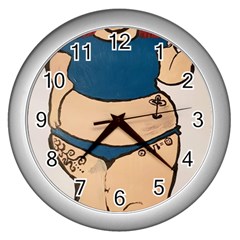 Sassy Wall Clock (silver) by Abigailbarryart