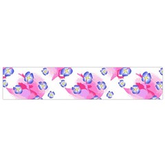 Blue Flowers On Pink Small Flano Scarf by bloomingvinedesign