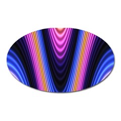 Wave Line Waveform Sound Purple Oval Magnet by HermanTelo