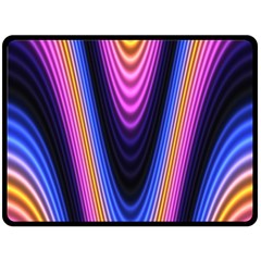 Wave Line Waveform Sound Purple Double Sided Fleece Blanket (large)  by HermanTelo