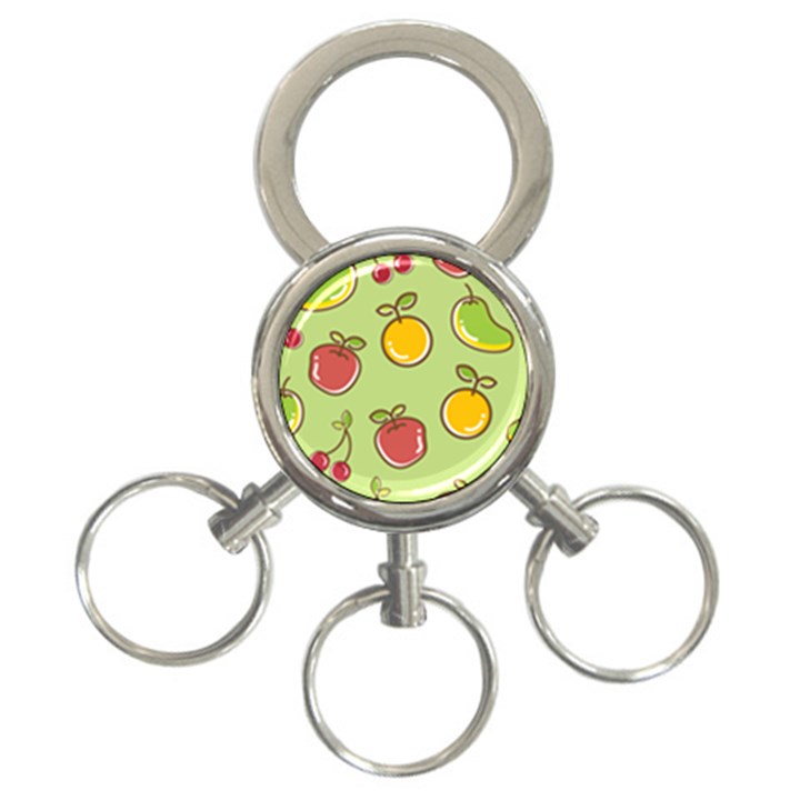 Seamless Healthy Fruit 3-Ring Key Chain