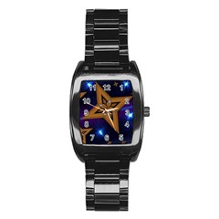 Star Background Stainless Steel Barrel Watch by HermanTelo