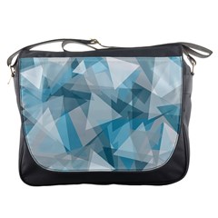 Triangle Blue Pattern Messenger Bag by HermanTelo