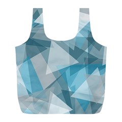 Triangle Blue Pattern Full Print Recycle Bag (l)