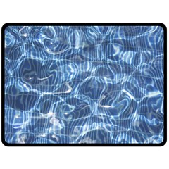 Abstract Blue Diving Fresh Double Sided Fleece Blanket (large)  by HermanTelo