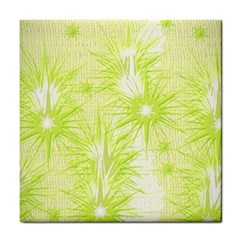 Background Green Star Tile Coaster by HermanTelo