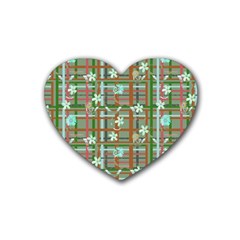 Textile Fabric Rubber Coaster (heart)  by HermanTelo