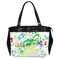 Circle Music Pattern Oversize Office Handbag (2 Sides) by HermanTelo