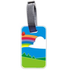 Natural Cloud Field Grass Luggage Tag (two Sides) by Pakrebo