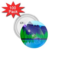 Forest Landscape Pine Trees Forest 1 75  Buttons (100 Pack)  by Pakrebo