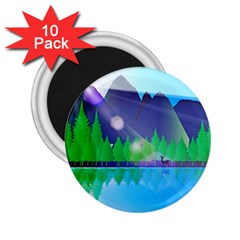 Forest Landscape Pine Trees Forest 2 25  Magnets (10 Pack)  by Pakrebo