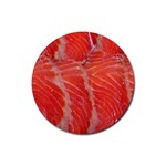 Food Fish Red Trout Salty Natural Rubber Round Coaster (4 pack)  Front