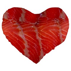 Food Fish Red Trout Salty Natural Large 19  Premium Heart Shape Cushions by Pakrebo