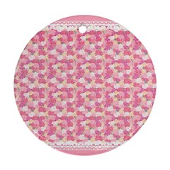 Peony Pattern Pink Scrapbooking Ornament (round) by Pakrebo
