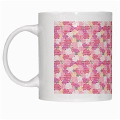 Peony Pattern Pink Scrapbooking White Mugs by Pakrebo