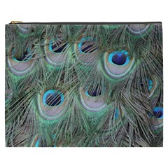 Peacock Feather Pattern Plumage Cosmetic Bag (xxxl) by Pakrebo