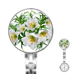 Lilies Flowers Perfume Arrangement Stainless Steel Nurses Watch by Pakrebo