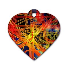 Board Circuits Control Center Trace Dog Tag Heart (two Sides) by Pakrebo
