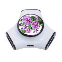 Flowers Roses Aquilegias Ferns 3-port Usb Hub by Pakrebo