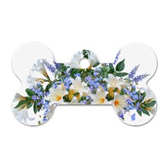 Flowers Lilies Arrangement Bouquet Dog Tag Bone (one Side) by Pakrebo