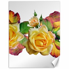 Flowers Roses Autumn Leaves Canvas 12  X 16  by Pakrebo
