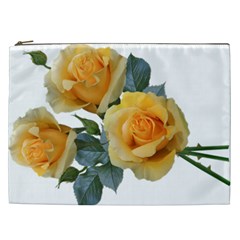 Roses Yellow Flowers Fragrant Cosmetic Bag (xxl) by Pakrebo